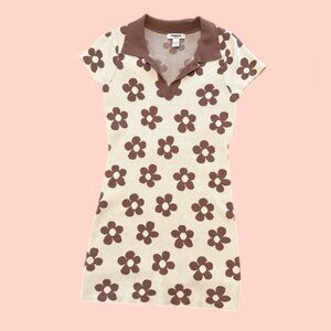 RSQ Brown and Cream Floral Mini Dress 🌼